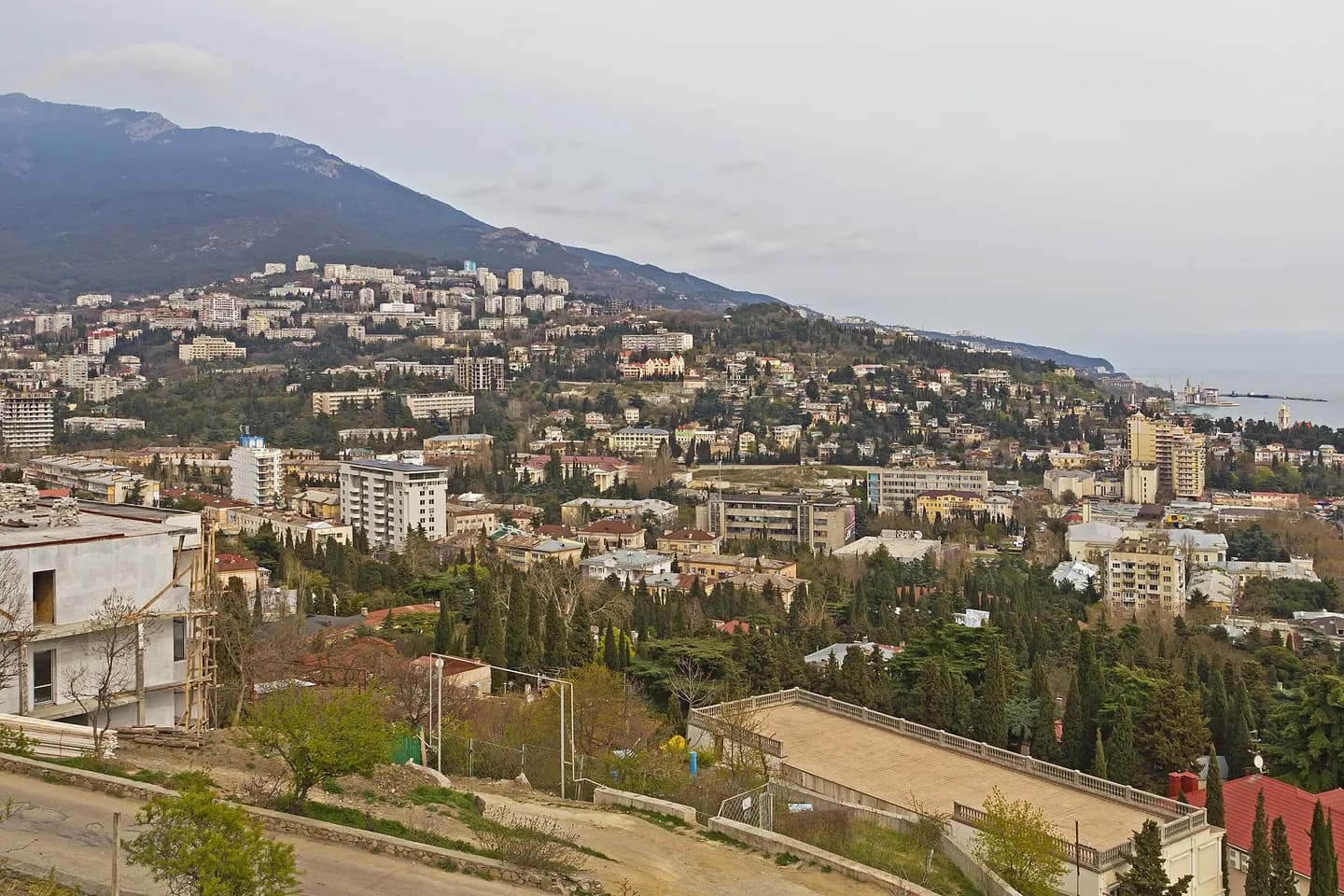 Панорама Ялты с городской канатной дороги